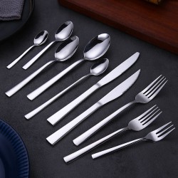 Classic Stainless Steel Silverware Set Restaurant Cutlery Tableware Spoon Fork Flatware