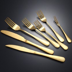 Wholesale Stainless Steel Cutleries Bulk Gold Flatware Fork Knife And Spoon Cutlery Party Dining Silverware Set