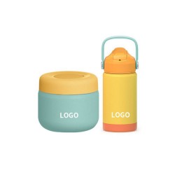 Custom Print Lunch Box Container Vacuum Insulated Food Kids School Bento Stainless Steel Eco-Friendly Lunch Box Jar for Children