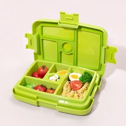 New Arrival Plastic School Lunch Box Kids Reusable Leakproof 4 Compartments Food Storage Container Bento Box