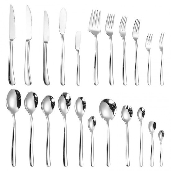 Bulk Luxury Stainless Steel Cutlery Set Fancy Flatware For Hotel Wedding Parties Service Knife Fork Spoon Serving Flatware Sets