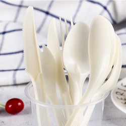 Disposable Cutlery Eco Compostable Biodegradable Plastic Utensils Knife Forks Spoons Corn Starch Cutlery Plastic