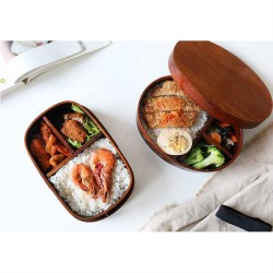 Japanese Creative Wooden Lunch Box Divided Bento Box Student Lunch and Dried Fruit Storage Sushi Box