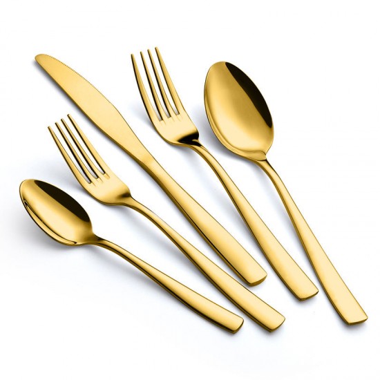 Luxury Restaurant Gold Spoon and Fork and Knife Set Cutlery Set Stainless Steel Gold Cutlery Set for Wedding