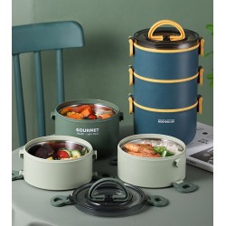 Best Selling 304 Ss Bento Insulated Lunch Box Multi-layer Thermal Lonchera Portable Round Tiffin Box