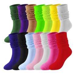 Wholesale Plain Extra Long Slouchy Scrunches Stacked Socks Girl Women Scrunch Slouch Socks