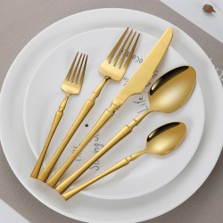 Wholesale Knife Spoon and Fork Stainless Steel Sliver Flatware Gold Cutlery Set for Home