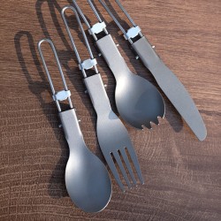 Titanium Spoon Fork Knife Cutlery Sets Portable tableware for Outdoor Camping Equipment camping cutlery set