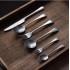 Cutlery Set Retro Tableware Stainless Steel Dessert Spoon Silverware Dinnerware Set Kitchen Utensil Knife Fork Spoon