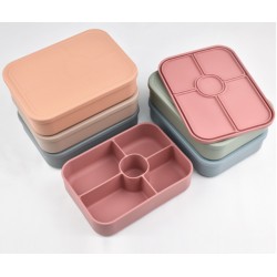 1100ml BPA Free Microwavable Silicone Food Container Storage Heat-resistant Bento lunch box Colorful For Adult