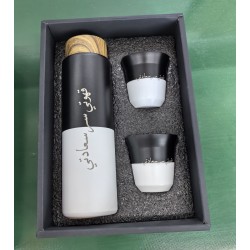 In Stock Business Gift Set 400ml Stainless Steel Thermos Flask with Luxury Arabic Espresso 80ml Coffee Cup and Tea Set