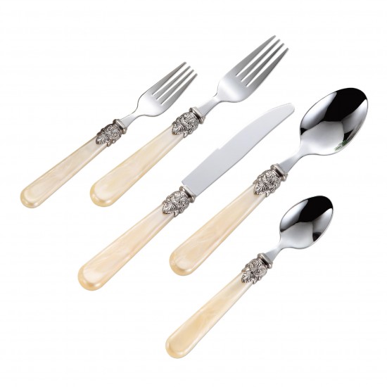 French Acrylic Handle Flatware Set High Quality 304 Stainless Steel Knife Spoon and Fork Luxury Cutlery Set